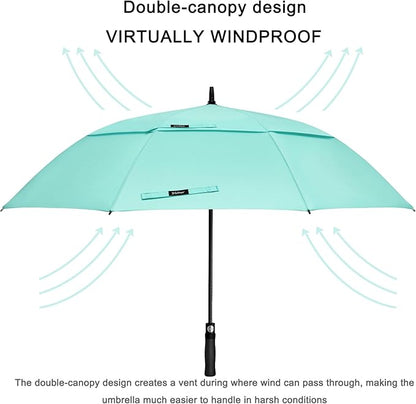 G4Free 47/54/62/68/72 Inch Automatic Open Golf Umbrella Oversize Extra Large Double Canopy Vented Windproof Waterproof Stick Umbrellas