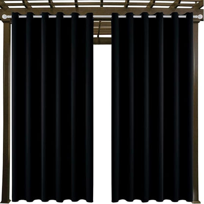 Outdoor Indoor Curtains W84 x L108 for Patio - Weather-resistant Window Panels Privacy Protect Grommet Top Thermal Insulated Home Curtain for Porch Pergola Lawn Garden Hot Tub Area (2 Panels)