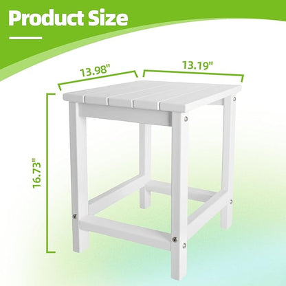 Outdoor Side Tables Adirondack, HDPE Small Table for Patio,Outside End Table for Porch, Deck, Pool, Weather Resistant/Easy Maintenance