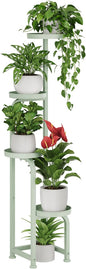 Bamworld Corner Plant Stand Indoor Outdoor, Tall Metal Flower Pot Stands for Multiple Plants, 4 Tier Mint Green Heavy Duty Plant Shelf for Patio Garden Balcony Living Room Bedroom(Patent Design)