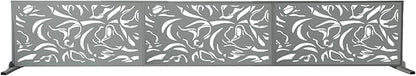 Oakland Living 6 ft. X 4 ft. Grey Freestanding Metal Privacy Screen Room Divider