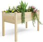 BIRASIL Outdoor Raised Garden Bed, Wood Planter Box for Vegetable Flower, Elevated Reinforced Large Garden Planters Boxes for Backyard Patio Gardening Balcony (48.5”L, Natural Wood)