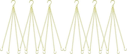 garini 6 Pack, 23 Inch Hanging Baskets Chain, Gold Hanging Chains with Hooks, Replacement Plant Hangers for Planters, Bird Feeders and Lanterns