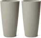 Step2 Tremont Tall Round Tapered Planter, 28" Tall 2-Pack, Indoor/Outdoor Plants, Efficient Drainage, Durable Resin, Concrete