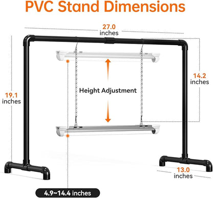 Bstrip Grow Light Stand, 1.3ft 18W Grow Light for Indoor Growing, Full Spectrum LED Plant Light for Seed Starting, Height Adjustable, 27.0" L x 13.0" W x 19.1" H