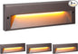 LEONLITE 10.6 Inch 5CCT LED Low Voltage Step Lights, 12–24V AC/DC 6W Surface Mount Ultra-Slim Landscape Stair Lights, IP65 Aluminum Outdoor Lighting for Decks, Hardscapes, Oil Rubbed Bronze, Pack of 3