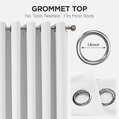 Joydeco Blackout Door Curtain for Doorway Privacy 80 Inches Long, Grommet Closet Curtain for Open Closet, Room Divider for Bedroom Living Room (Pure White, 32Wx80L, 1 Panel)