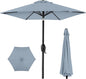 Best Choice Products 7.5ft Heavy-Duty Round Outdoor Market Table Patio Umbrella w/Steel Pole, Push Button Tilt, Easy Crank Lift - Breeze Blue