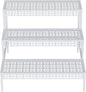 Garden 4 you 3 Tiers Metal Plant Stand,Rectangular Ladder Flower Pots Outdoor Plant Rack, Indoor Plant Display Rack, Heavy Duty Utility Storage Organizer for Home Garden Patio Balcony, Stair Style(White)