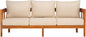 SAFAVIEH Outdoor Collection Owen Acacia Solid Wood Natural/Taupe Cushion 3-Seater Sofa