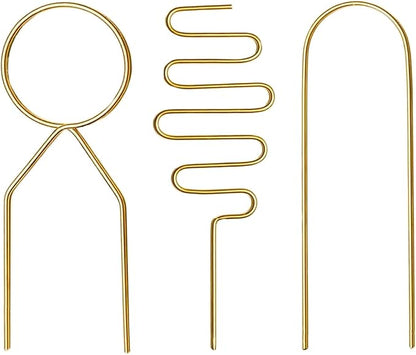 Small Metal Trellis for Potted Plants, 3 Pcs Gold Trellis for Climbing Plants Indoor, Plant Support Stake Mini House Plant Trellis for Hoya, Flower, Pothos, Monstera