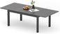 Expandable Aluminum Outdoor Dining Table, 3-Adjustable Lengths Patio Dining Table for 6-10 Person, 91.7" L x 33.5" W Metal Patio Table with Umbrella Hole Adjustable Feet for Garden Porch Deck, Grey
