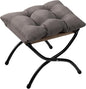 AbocoFur 15"(H) Folding Footrest Stool, Accent Padded Sofa Foot Stool for Lazy Chair, Upholstered Small Foldable Ottoman, Metal Frame Portable Foot Rest Ottoman for Lazy Chair, Bedroom, Dark Grey