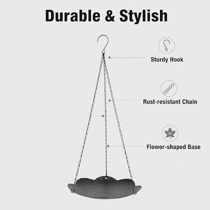 Hanging Planter for Indoor Outdoor, Plant Hanger, Hanging Plant Holder, Plant Pot Shelf Basket for Window Wall Ceiling Garden with Chains and Hooks, 2Pcs (Leaf)