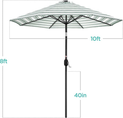 Best Choice Products 10ft Solar Polyester LED Lighted Patio Umbrella w/Tilt Adjustment and UV-Resistant Fabric