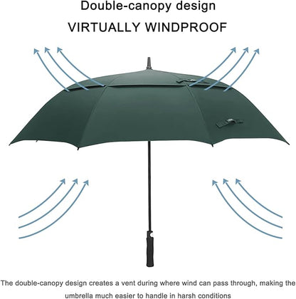 G4Free 47/54/62/68/72 Inch Automatic Open Golf Umbrella Oversize Extra Large Double Canopy Vented Windproof Waterproof Stick Umbrellas