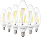 Sunco 6 Pack Dusk to Dawn LED Outdoor Light Bulb B11, Edison Filament Candelabra Bulbs for Porch Lighting, 500 LM, 5W (40W Equivalent), 5000K Daylight, E12 Base, Photocell Sensor UL