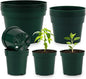 15 Pack 4/6/8 Inch Plant Nursery Pots, Sturdy Plant Pots with Drainage Holes, Ideal for Seedlings, Indoor/Outdoor Use, Green