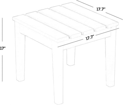 Outdoor Side Table, Red HDPE, Weather and UV Resistant, 330 lb Limit