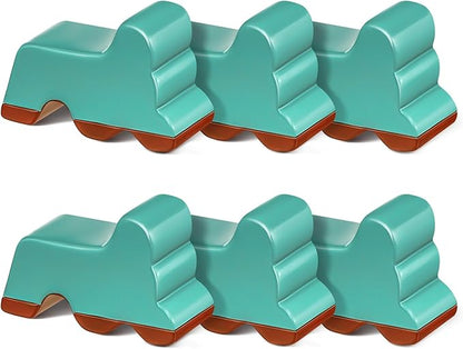 Kigeli 6 Pcs Resin Garden Pot Feet for Outdoor Planters 3 Inch Long 1.5 Inch Tall Flower Handmade Elevator Plant Feet Frost Proof Lifter for 14-20 in Pot(Blue)