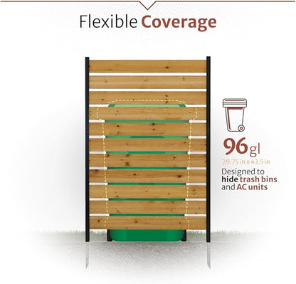5ft H x 3.2ft W (1 Panel) No Dig Enclo Concord Cedar Wood Privacy Screen, Great to Hide Trash Cans, Decorative Patio Privacy Screen, Outdoor Privacy Fence Panel, Air Conditioner Fence, EC18022