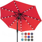 ABCCANOPY Durable Solar Led Patio Umbrellas with 32LED Lights 9FT (Red)