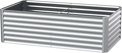 6X3X2ft (1 Pack) Galvanized Raised Garden Bed,Outdoor Courtyard Planter Box Metal Patio Kit Planting Bed for Vegetables Flowers Herb,The material is thickened and not prone to deformation or rust