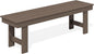 SERWALL 2-Person Outdoor Bench Backless, HDPE Outdoor Benches Weatherproof, 700 Lbs Weight Capacity, Poly Lumber Patio Furniture for Garden, Porch and Park, Coffee