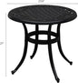 Side Table, 24-Inch Round Cast Aluminum Patio End Table in Black