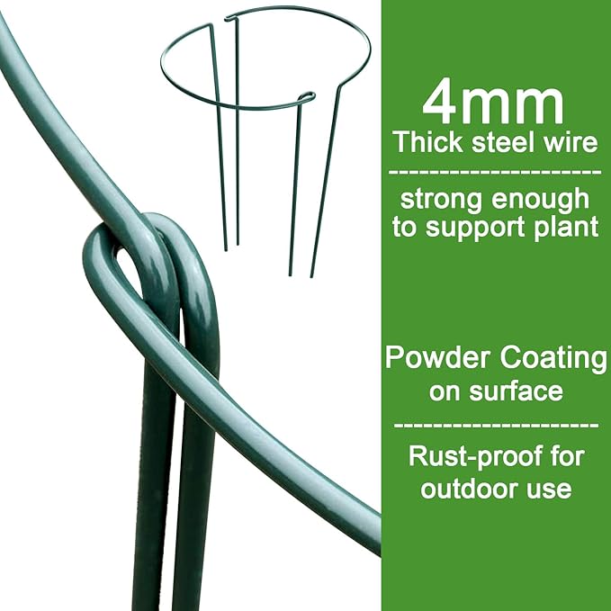 Plant Support Stakes – 12 Pack Iron Tube Stakes, 10 x 24 Inch