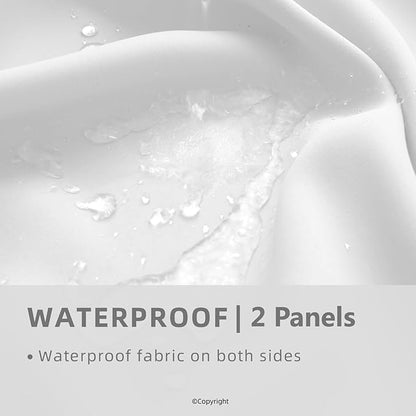 Waterproof Outdoor Curtain W52 x L84 - Grommet Top Sunlight Blocking Window Treatment Drapes Blackout Curtains for Home Bedroom Living Room Outdoor Patio Porch Pergola Cabana Gazebo (Pure White)
