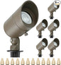 Lumina Lighting® 4W Landscape lighting 12V Landscape Lights Low Voltage Landscape Spotlights Warm White Waterproof Outdoor Replaceable LED Bulb for Garden, Lawn, Porch, Patio and Yard (Bronze, 6-Pack)