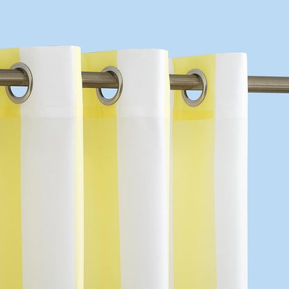 Sun Zero Valencia Cabana Stripe Indoor/Outdoor UV Protectant Energy Efficient Grommet Curtain Panel