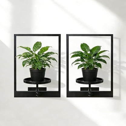 Wall Hanging Plant Stands Planter Shelves, Indoor Outdoor Window Plant Hanger Decor for Living Room Entryway (Gold 3-Pack)