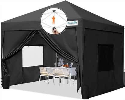 Quictent Privacy 10x10 Pop up Canopy Tent with Sidewalls and Roll-up Ventilated Windows, One Person Easy Setup, Outdoor Commercial Gazebo Shelter Enclosed Waterproof, Bonus 4 Sandbags