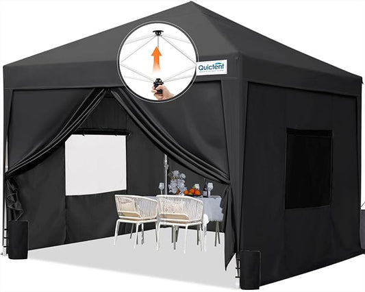 Quictent Privacy 10x10 Pop up Canopy Tent with Sidewalls and Roll-up Ventilated Windows, One Person Easy Setup, Outdoor Commercial Gazebo Shelter Enclosed Waterproof, Bonus 4 Sandbags