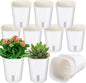 10 Pcs 3.74 Inch Self Watering Pots Self Watering Planters for Indoor Planters Plastic Garden Flower Pots with Level Indicator Vents for Herbs