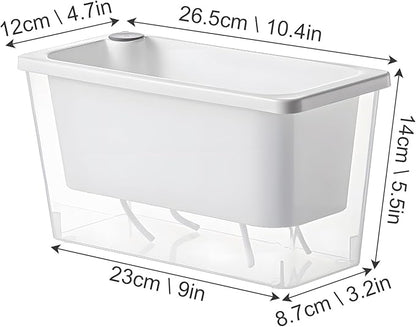 Window Box Planter, 3 Pack 10 Inch Plastic Self Watering Pots for Indoor Plants, Rectangular Flower Pots with Reservoir for Outdoor Indoor Plants Garden Home Decor - White