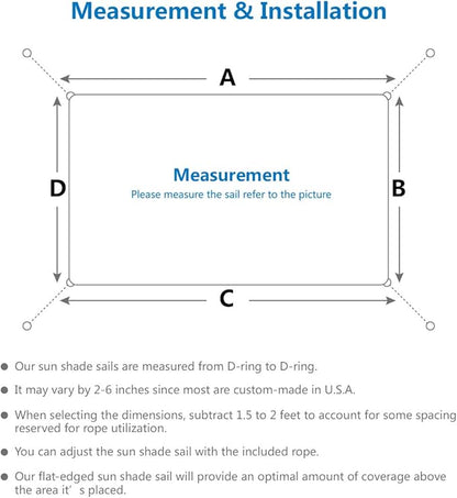 Eden's Decor Straight Flat-Edged Sun Shade Sail Rectangular 11' x 22' Beige UV-Blocking Outdoor Canopy Fabric Cloth Awning for Pergola Patio Garden Backyard Custom Size
