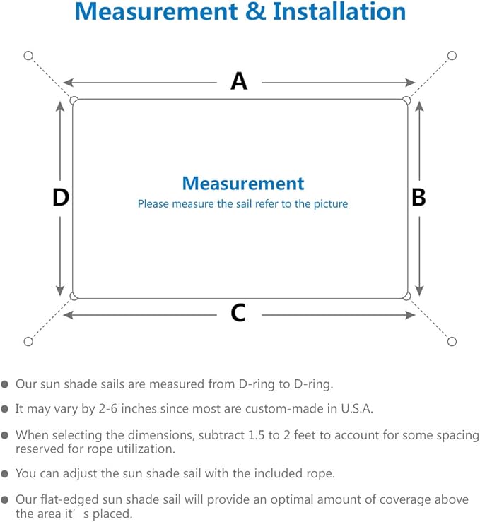 Eden's Decor Straight Flat-Edged Sun Shade Sail Rectangular 7' x 10' Beige UV-Blocking Outdoor Canopy Fabric Cloth Awning for Pergola Patio Garden Backyard Custom Size