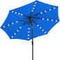 JEAREY 9FT Outdoor Patio Umbrella with Solar Lights, LED Lighted Pool Umbrella with Tilt and Crank, Outdoor Table Umbrellas for Deck, Yard & Market (Royal Blue)