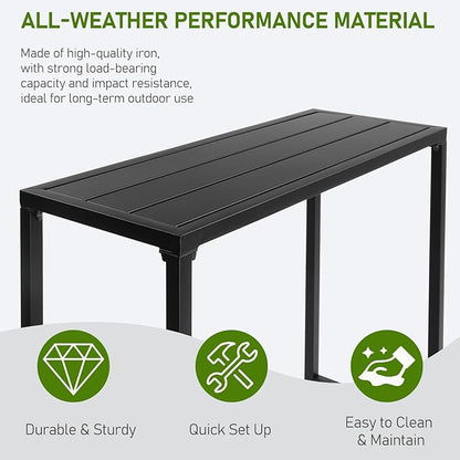 Outvita Outdoor Bar Table, 37" Height Patio Pub Table with Waterproof Frame and Adjustable Foot for Hot Tub, Patio, Backyard, Balcony, Hallway, Bistro Rectangle, Black