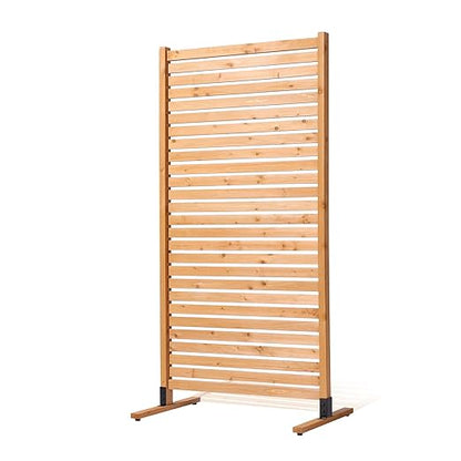 VEVOR Wooden Privacy Screen,36" W x 73" H Outdoor Privacy Screen, Freestanding Wood Privacy Panel with Stand,Outdoor Divider for Balcony Patio Lawn Garden