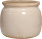 Ceramic Planter & Vase for Wabi Sabi Decor, 6.29 Inch Nordic Minimalist Flower Pot with Drainage Hole for Indoor Plants, Boho Tabletop Bookshelf & Living Room Decoration, Unique Gift (Antique Ivory)