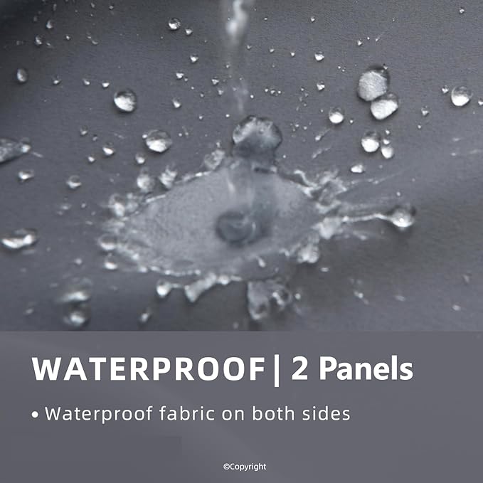 Waterproof Outdoor Curtain W52 x L84 - Grommet Top Sunlight Blocking Window Treatment Drapes Blackout Curtains for Home Bedroom Living Room Patio Porch Pergola Cabana Gazebo (2 Panels)