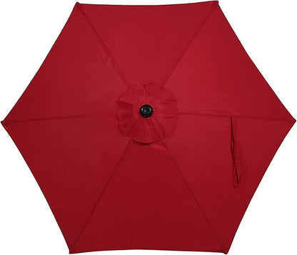 Sunnydaze Outdoor Patio Umbrella - Polyester Table Market Umbrella with Push-Button Tilt and Crank - 6 Sturdy Ribs - Red - 7.5ft