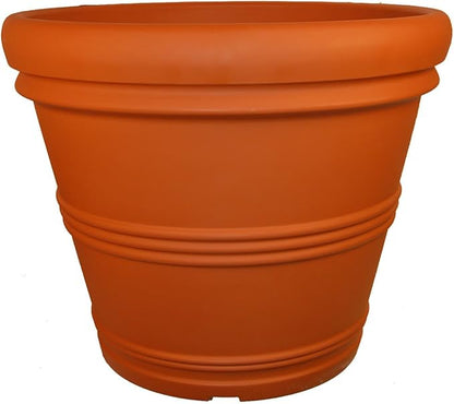 Tusco Products RR155TC Classic Rolled Rim Garden Planter, 15.5", Terra Cotta