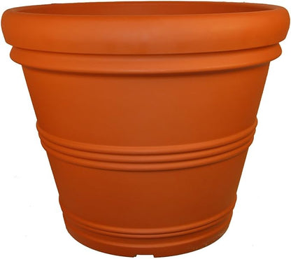 Tusco Products RR245TC Rolled Rim Garden Pot, 24.5-Inch, Terra Cotta Color.