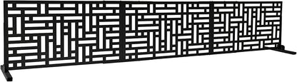 Oakland Living 6 ft. X 4 ft. Black Freestanding Metal Privacy Screen Room Divider