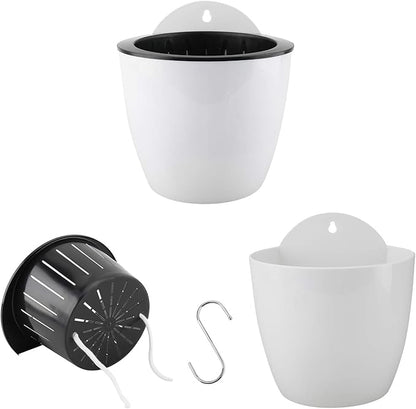 Homend 7 Pack Self Watering Hanging Planters, L Size, Suitable for Indoor or Outdoor Use, Durable and Great for Gifting
